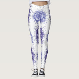 Floral Ink Splash Pattern – Abstract Botanical  Leggings