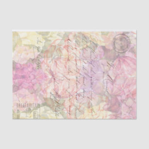 Floral inkt met Script-decoupage Tissuepapier
