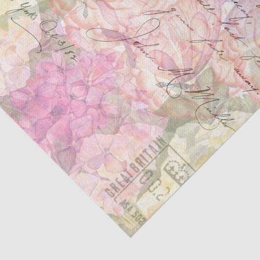 Floral inkt met Script-decoupage Tissuepapier (Detail)