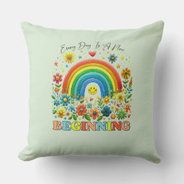 Floral Inspirational Quote Throw Pillow Kussen