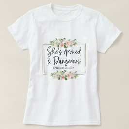 Floral Inspirerend Bijbelse Verse T-shirt