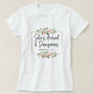 Floral Inspirerend Bijbelse Verse T-shirt