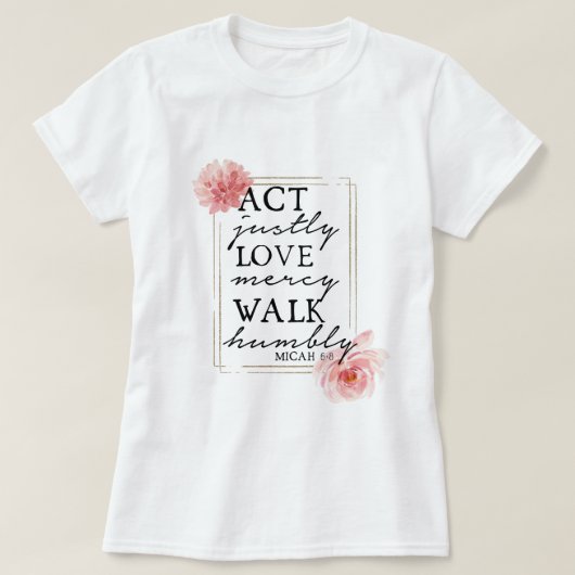 Floral Inspirerend Bijbelse Verse T-shirt (Design voorkant)