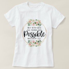 Floral Inspirerend Bijbelse Verse T-shirt