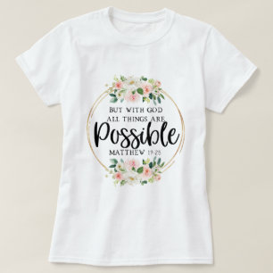 Floral Inspirerend Bijbelse Verse T-shirt