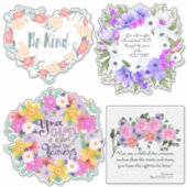 Floral Inspirerend offertes | Waterverf bloemen Sticker (Voorkant)