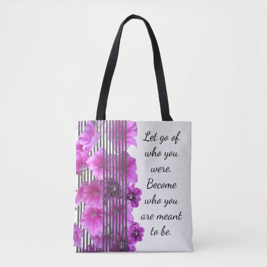 Floral Inspirerend Quote Canvas tas (Voorkant)