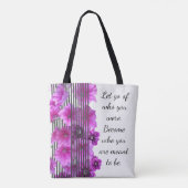 Floral Inspirerend Quote Canvas tas (Achterkant)