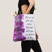 Floral Inspirerend Quote Canvas tas (Dichtbij)