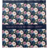 Floral Inspirerend Quote Douchegordijn (Voorkant)