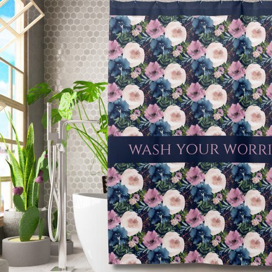 Floral Inspirerend Quote Douchegordijn