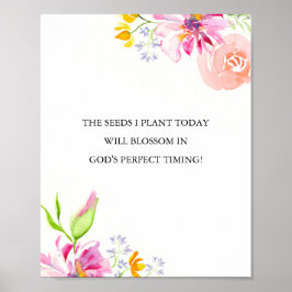 Floral Inspirerend Quotes voor Vrouwen Poster
