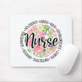 Floral Inspirerend verpleegster Muismat (Met muis)