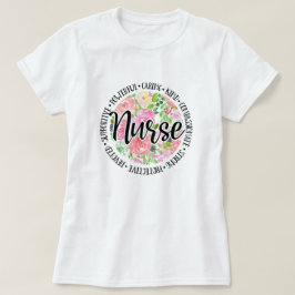 Floral Inspirerend verpleegster T-shirt