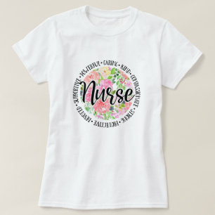 Floral Inspirerend verpleegster T-shirt