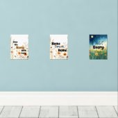 Floral Inspirerend Wall Art - Set van 3 Home Quot (Houten vloer)