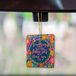 Floral Inspirerende Quote Hart Inspirivity Keramisch Ornament