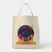 Floral Inspirerende Quote Inspirivity Naam Tote Bag (Achterkant)