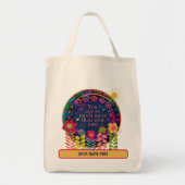 Floral Inspirerende Quote Inspirivity Naam Tote Bag (Voorkant)