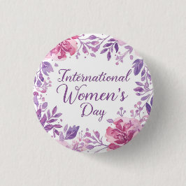 Floral International Women's Day 2026 Ronde Button 3,2 Cm
