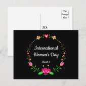 Floral International Womens Day Briefkaart (Voorkant / Achterkant)