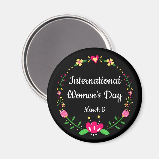 Floral International Womens Day Magneet (Voorkant / Achterkant)