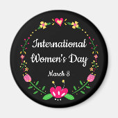 Floral International Womens Day Magneet (Voorkant)
