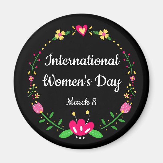 Floral International Womens Day Magneet (Voorkant)