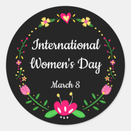 Floral International Womens Day Ronde Sticker