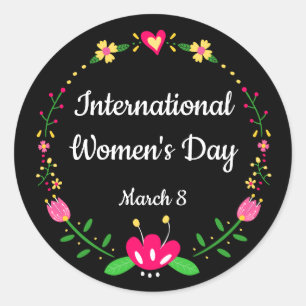 Floral International Womens Day Ronde Sticker