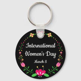 Floral International Womens Day Sleutelhanger