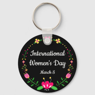 Floral International Womens Day Sleutelhanger