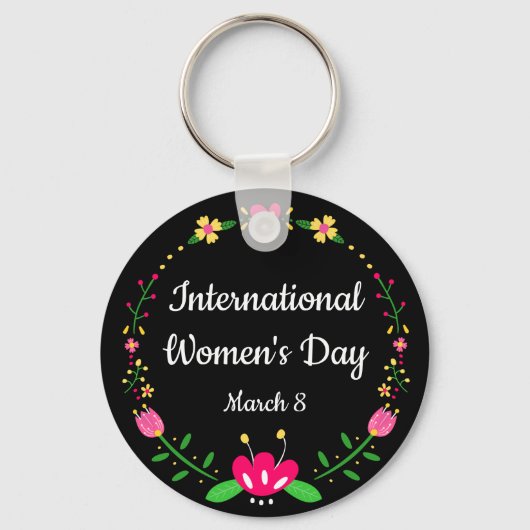 Floral International Womens Day Sleutelhanger (Voorkant)