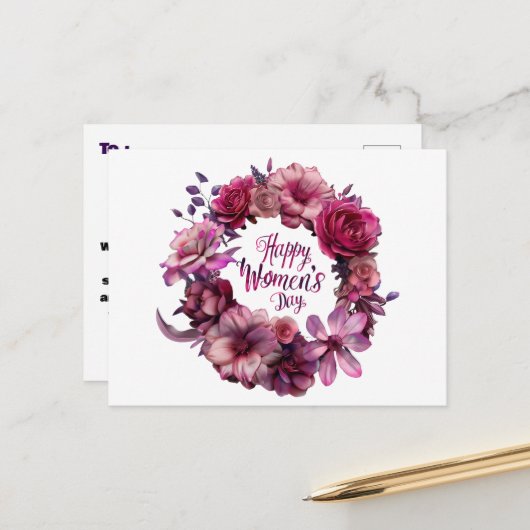 Floral Internationale Vrouwendag 2025 Briefkaart (Voorkant / Achterkant in situ)