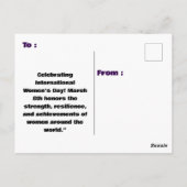 Floral Internationale Vrouwendag 2025 Briefkaart (Achterkant)