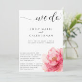 Floral Intieme bruiloft Micro Ceremony Courthouse Kaart (Staand voorkant)