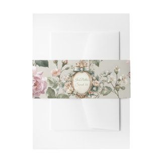 Floral Invitation Belly Band Wrap Uitnodigingen Wikkel