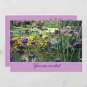Floral Invitation-Card (lavender) Kaart (Voorkant / Achterkant)