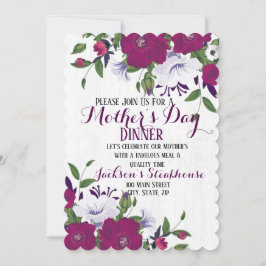 Floral Invitation Flat Card op moederdag Kaart