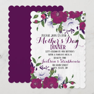 Floral Invitation Flat Card op moederdag Kaart