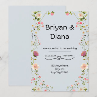 Floral Invitation  Kaart