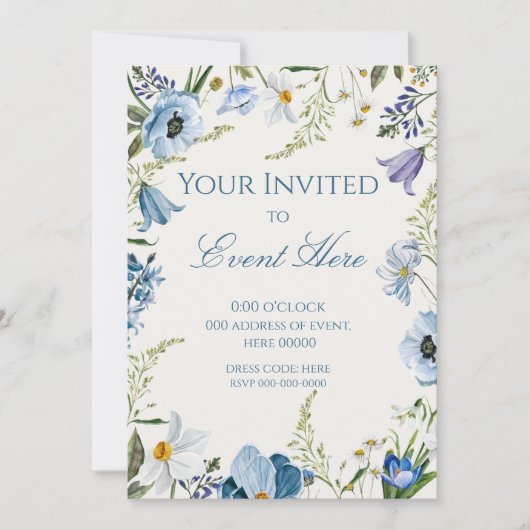 FLORAL INVITATION  KAART (Voorkant)