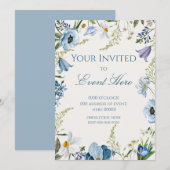 FLORAL INVITATION  KAART (Voorkant / Achterkant)