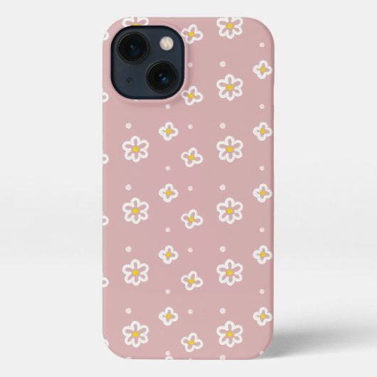 Floral iphone 13 glanzend hoesje (Achterkant)