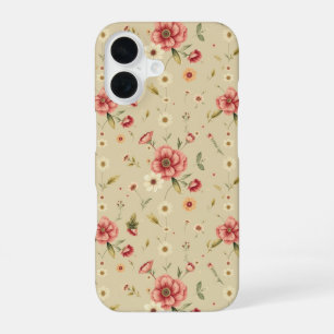 Floral iPhone & iPad Case in Beige 16 Hoesje