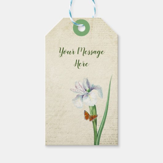 Floral Iris - geïnspireerde Natuur Cadeaulabel (Voorkant)