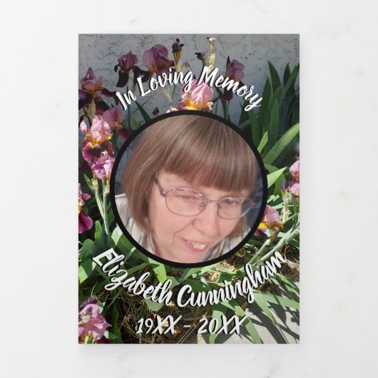 Floral Iris Patch Vijf foto Memorial Drieluik Aankondiging (Cover)