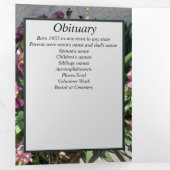 Floral Iris Patch Vijf foto Memorial Drieluik Aankondiging (Binnenzijde eerst)