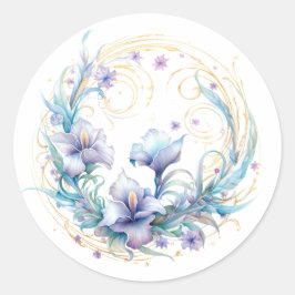 Floral Iris Ronde Sticker