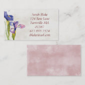 Floral iris Waterverf Visitekaartje (Voorkant / Achterkant)